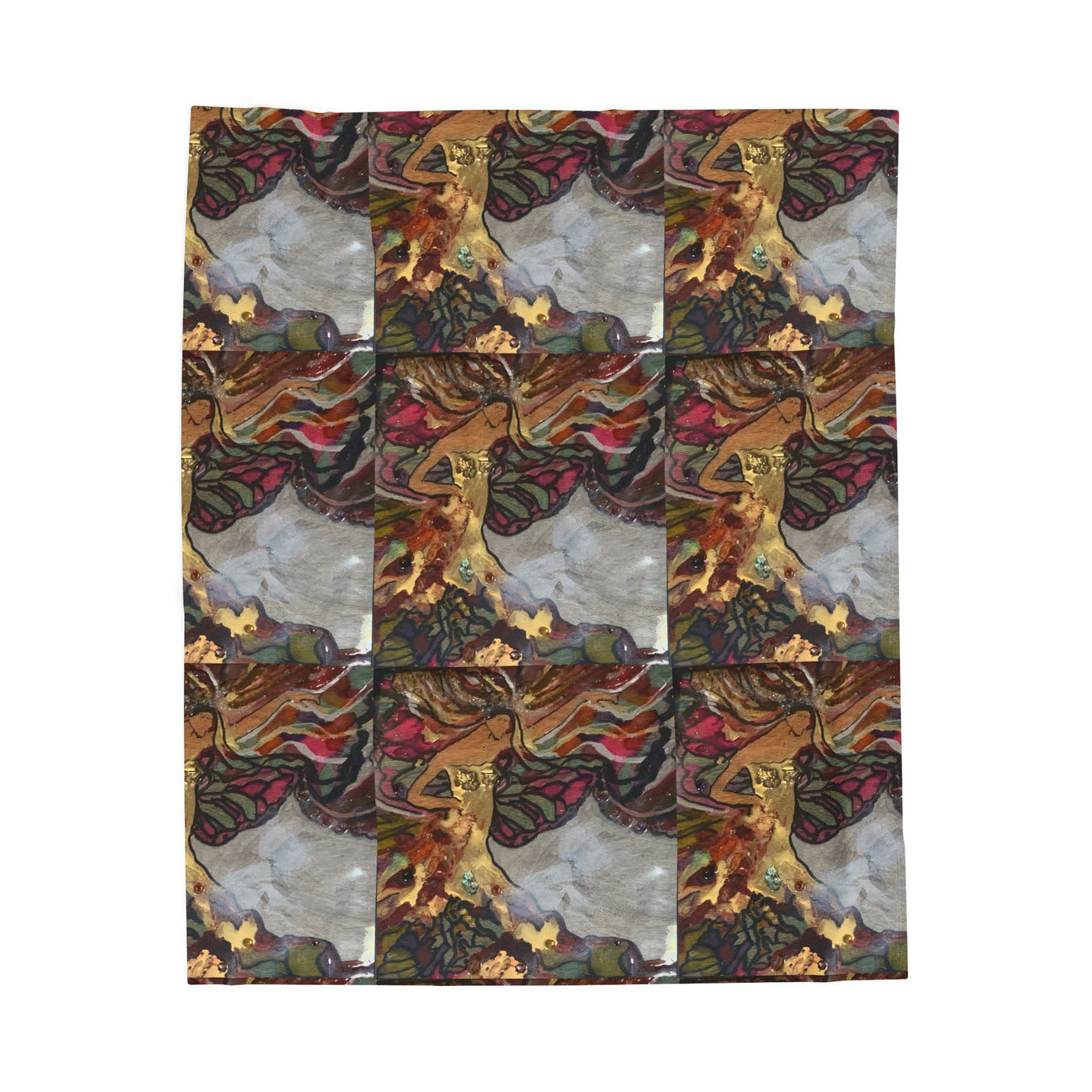 Artist Pattern Plush Blanket (Goddess of Strength)— Abstract Velveteen Throw
