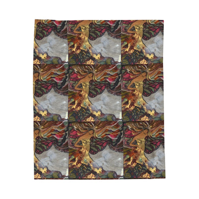 Artist Pattern Plush Blanket (Goddess of Strength)— Abstract Velveteen Throw