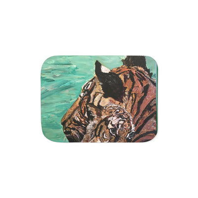 Sherpa Blanket - Maternal Love Tiger and Baby Nature Humanity Embracing