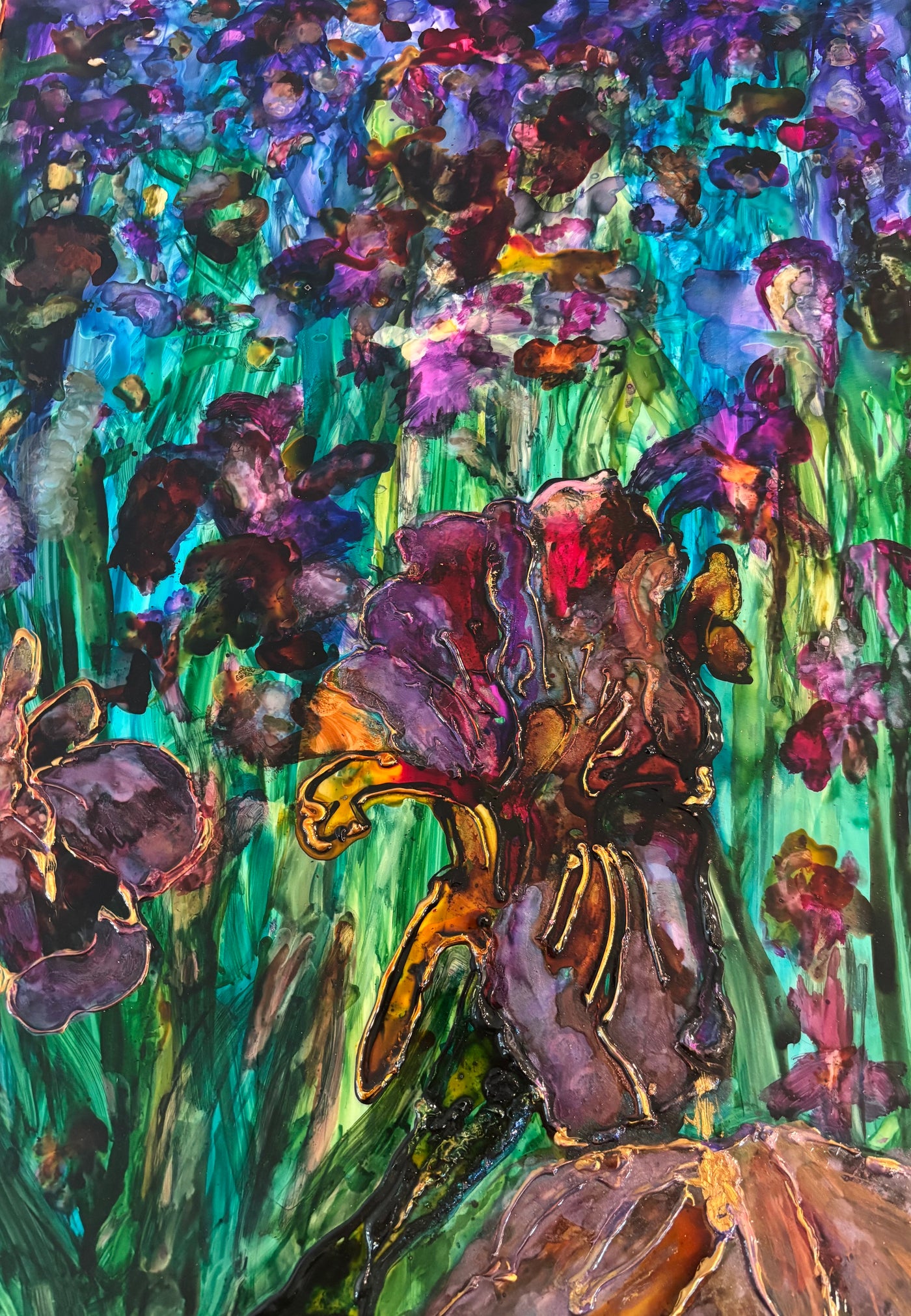 Faux Stained Glass of Iris